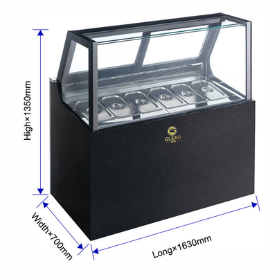 265KG N.W Fan Cooling Ice Cream Machine Refrigeration with R404a Technology for Commercial Hotel