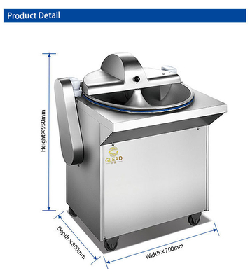 150KG Bowl Cutter With 30L Volume Industrial Hotel Equipment Powered By 1.5KW Copper Wire Motor