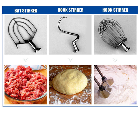 Stable Commercial Cake Mixer With 0.35KW Power 7L Volume 0.5KG/H Capacity 14KG N.W