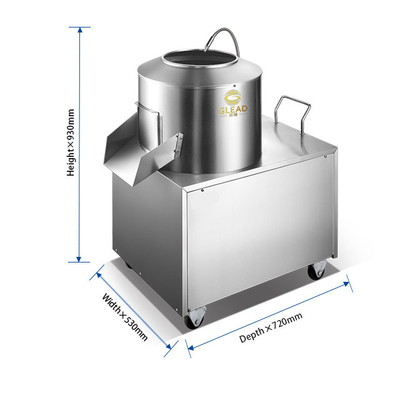 Stainless Steel Commercial Hotel Potato Peeling Machine 80KG Capacity 150min/r Rotation Speed