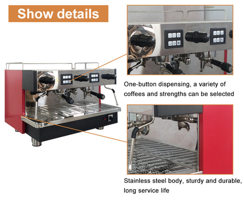 Dual Purpose Mechanical Panel Commercial Hotel Equipment With Tall Cup And Vane Pump 11L Hour Output 240/H Group Head 2