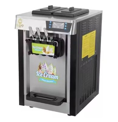 Stainless Steel Desktop Three-head Painted Ice Cream Machine