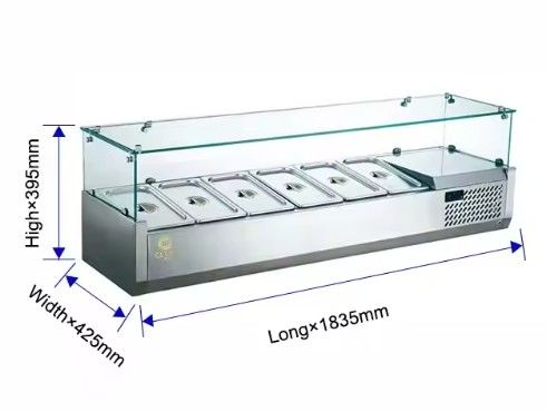 Countertop Salad Station New Restaurant Salad Sandwich Stainless Steel Table Freezer