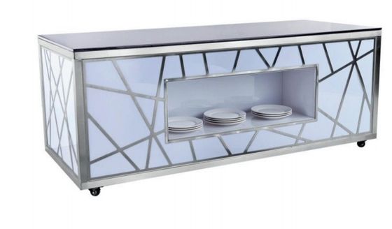 Modern and Simple Appearance with Commercial Hotel Equipment Large-Sized Mobile Buffet Table for High-Traffic Buffets