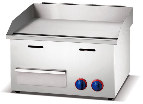 Commercial Stainless Steel Flat Plate Gas Griddle 550x485x380mm 10.7KW with Uniform Heating