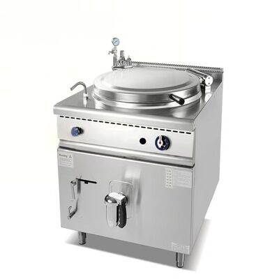 100L Capacity Stainless Steel Gas Jacket Boiling Pan for Uniform Heating in Commercial Cooking Equipment