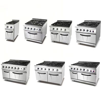 Commercial Industrial 4-6 Burners Stainless Steel Gas Range with 30KW Power