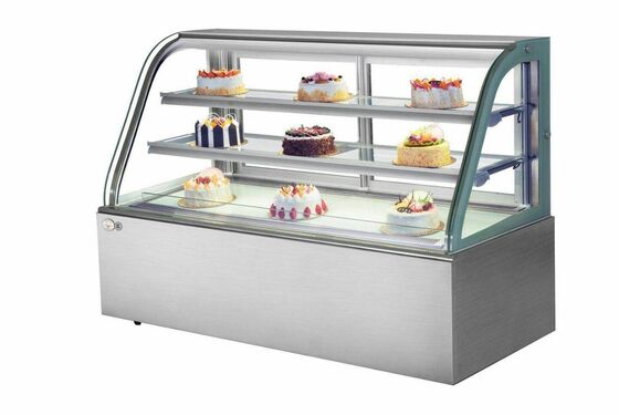 Countertop Three Layers Arc Pastry Display Cabinet, Air Cooling Dessert Refrigerator