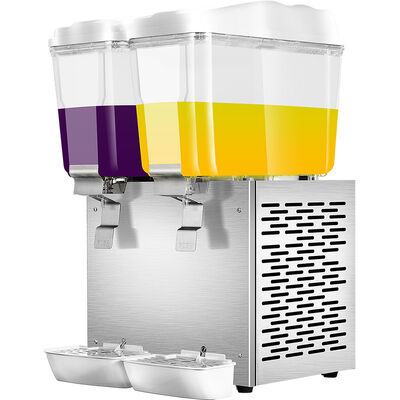 2×12L Stainless Steel Cold Drink Dispenser Commercial Double Tank Refrigerated Juice Machine