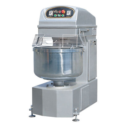 Commercial Double Speed Double Action Spiral Dough Mixer Food Grade Stainless Steel Bowl Dough Kneading Machine with Safety Guard for Bakery Bread Pizza Restaurant Canteen
