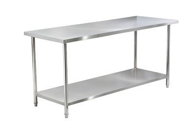 201 Stainless Steel Kitchen Work Tables With Undershelf Backsplash Rustproof