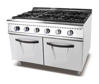 Floor Standing Kitchen Stove Gas Burner 6 Burner Gas Stove With Cabinet