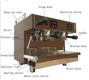 Commercial Restaurant Espresso Automatic Coffee Machine With 2 Group 9 Liters