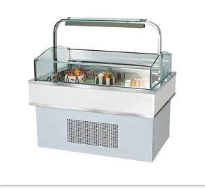 Sandwich Refrigerated Cake Display Case Square Shape Glass Cake Cabinet