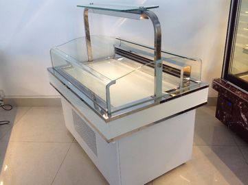 Sandwich Refrigerated Cake Display Case Square Shape Glass Cake Cabinet
